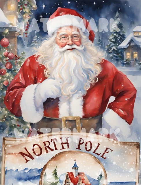 Santa & North Pole Sign